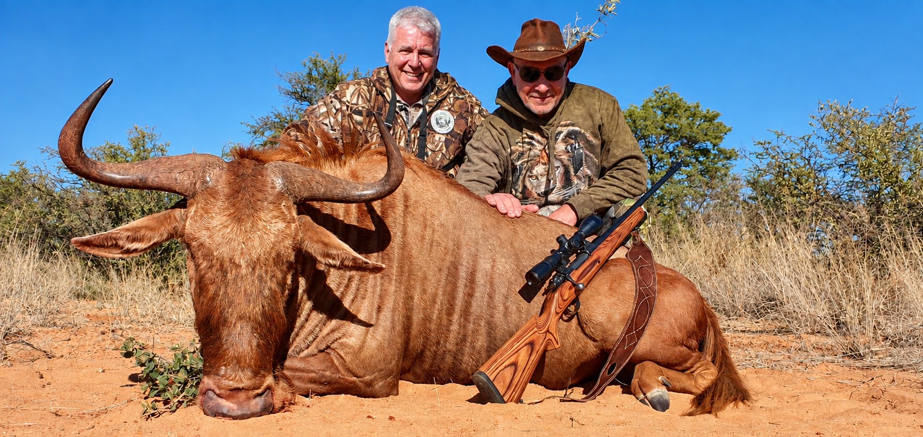 Golden wildebeest trophy hunt