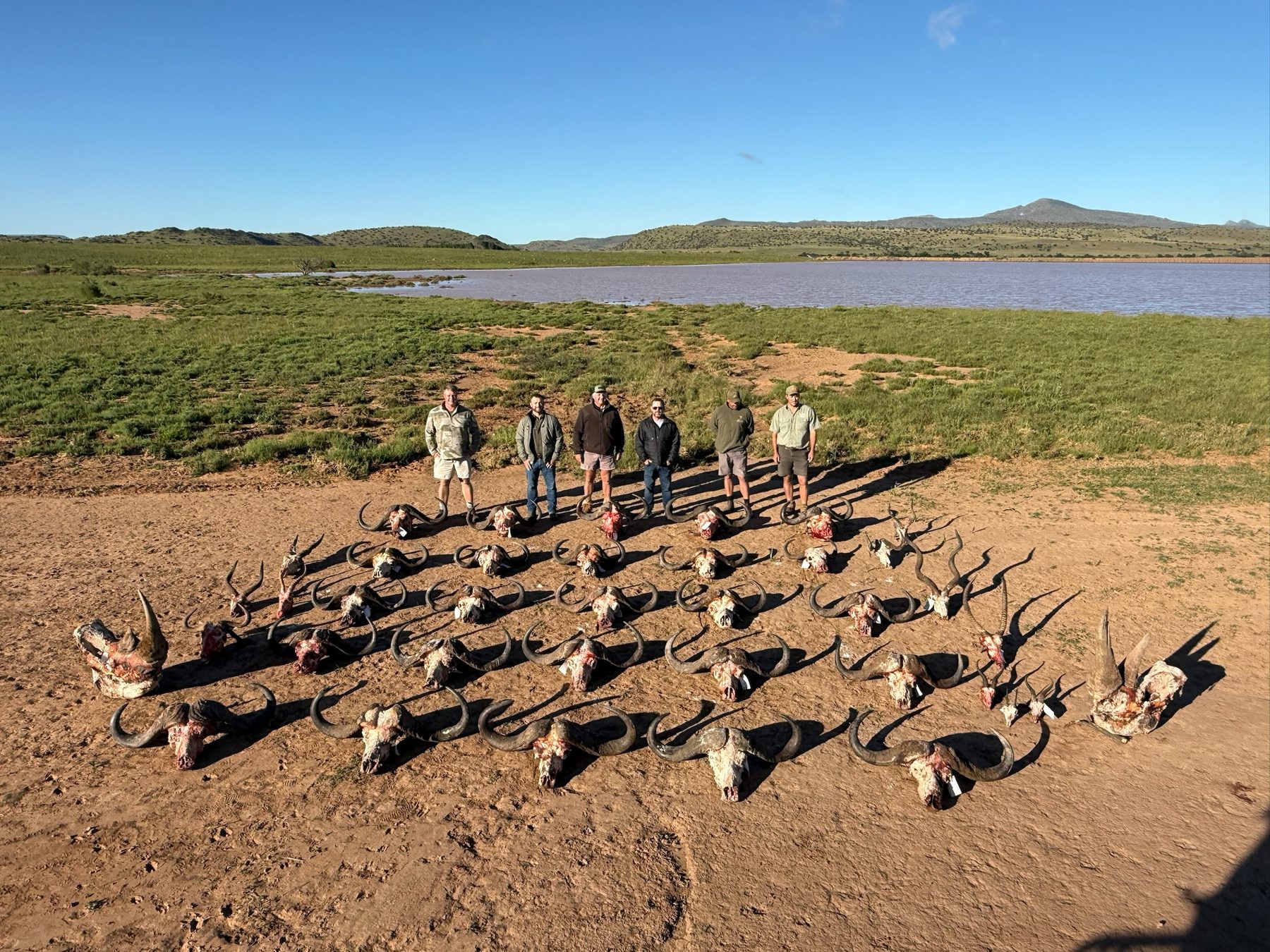 Wingshooting party with the day's bag