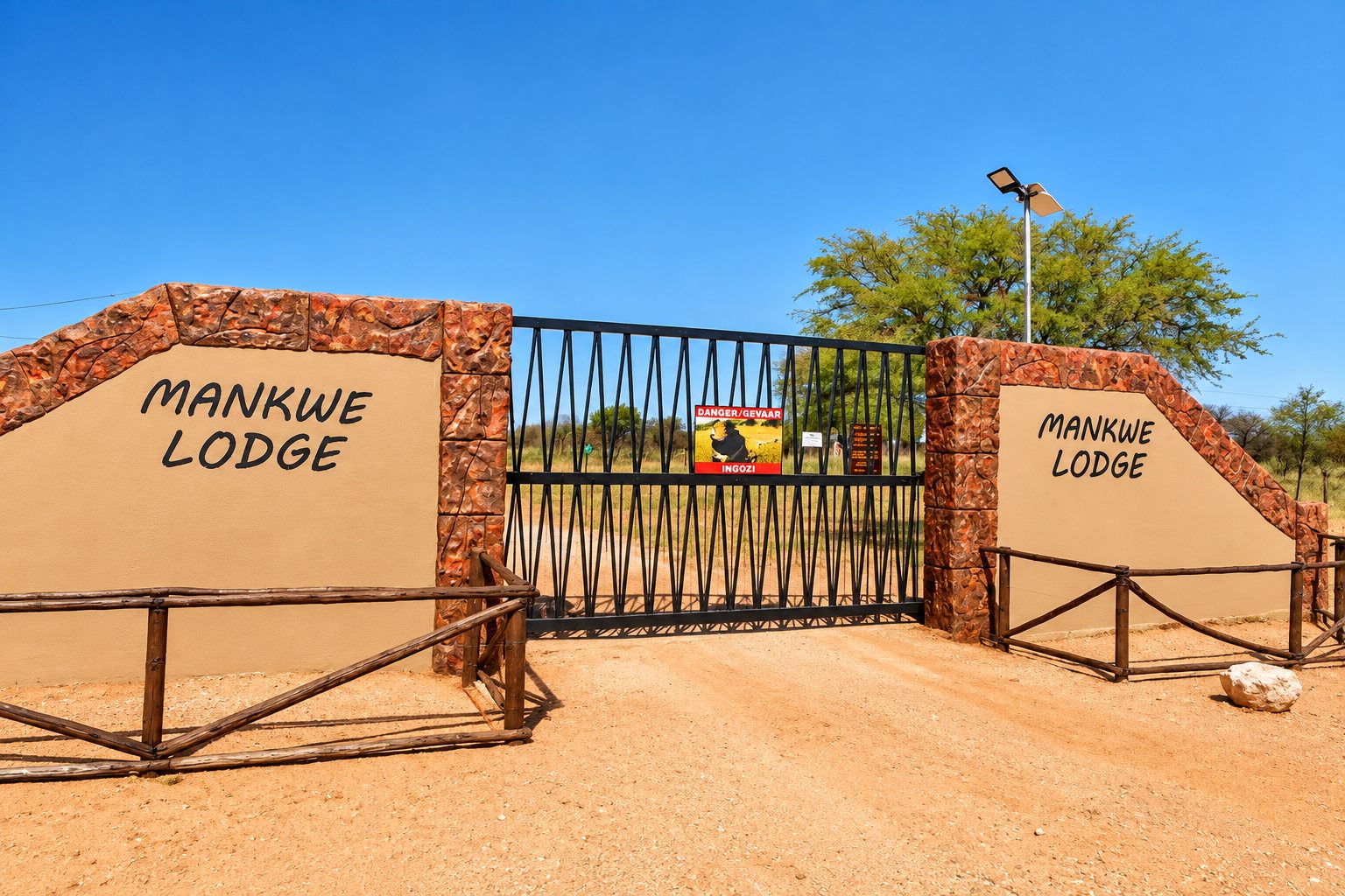 Mankwe Lodge entrance gate
