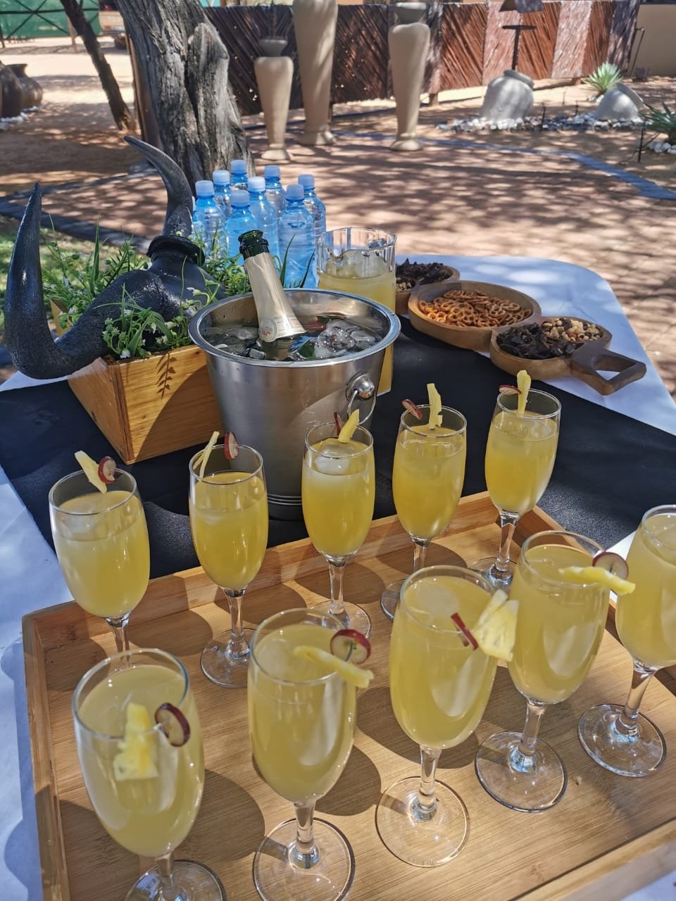 Mimosas at the lodge